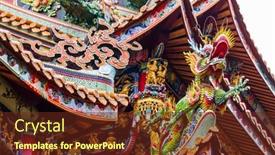 Presentation with chinese dragon - PPT layouts consisting of dragon-statue-on-the-roof background and a  colored foreground