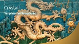  Presentation with beijing air pollution - Beautiful presentation design featuring dragon wall in beihai park backdrop and a  colored foreground