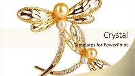  Presentation with dragonfly - Presentation theme having dragonfly - beautiful golden brooch with precious background and a lemonade colored foreground