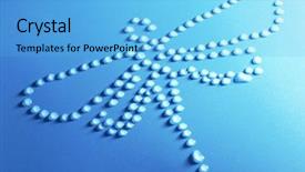  Presentation with blue drops - Presentation consisting of dragonfly made of water drops on blue background background and a light blue colored foreground