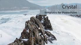  Presentation with winter river - Amazing slide set having dragons - fast mountain river katun backdrop and a light blue colored foreground