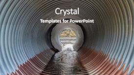  Presentation with pipe - Audience pleasing presentation design consisting of drain - canal pipe draining backdrop and a dark gray colored foreground