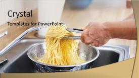  Presentation with pasta - Beautiful slide set featuring drain - pile of fresh pasta backdrop and a soft green colored foreground