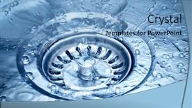  Presentation with stainless steel - Audience pleasing PPT theme consisting of drain - stainless steel sink backdrop and a light blue colored foreground