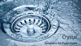  Presentation with stainless steel - Slide set with drain - stainless steel sink background and a light blue colored foreground