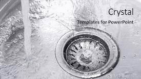  Presentation with drain - Cool new slide set with drain - water flowing down hole backdrop and a light gray colored foreground