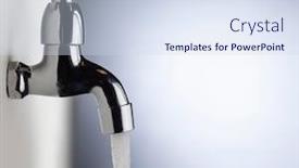  Presentation with water tap - Theme enhanced with drain-water-from-the-metal background and a sky blue colored foreground