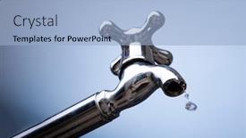  Presentation with drain - Colorful PPT theme enhanced with drain-water-from-the-metal backdrop and a light blue colored foreground