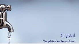  Presentation with water tap - Slide deck consisting of drain water from the tap background and a light blue colored foreground