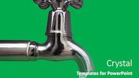  Presentation with drain - Slide set having drain-water-from-the-tap background and a shamrock green colored foreground