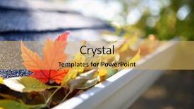  Presentation with gutter - Audience pleasing presentation theme consisting of drainage - rain gutter full of autumn backdrop and a yellow colored foreground