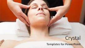  Presentation with relaxing - Audience pleasing theme consisting of drainage - woman having a relaxing massage backdrop and a lemonade colored foreground