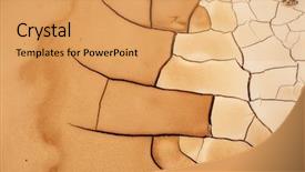  Presentation with ground water - Audience pleasing slides consisting of draining earth - cracked and arid mud ground backdrop and a yellow colored foreground