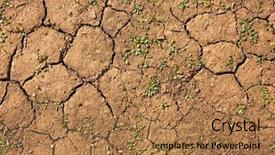  Presentation with soil texture - Cool new slide deck with draining earth - dried out soil texture closeup backdrop and a coral colored foreground