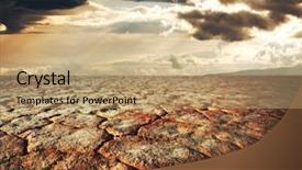  Presentation with earth land - Colorful theme enhanced with draining earth - drought land backdrop and a coral colored foreground