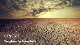  Presentation with earth land - Colorful PPT theme enhanced with draining earth - drought land backdrop and a violet colored foreground