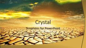  Presentation with earth land - Cool new slides with draining earth - drought land backdrop and a yellow colored foreground