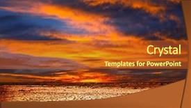  Presentation with earth land - Cool new presentation theme with draining earth - drought land backdrop and a crimson colored foreground