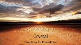  Presentation with earth land - Amazing theme having draining earth - drought land backdrop and a gold colored foreground