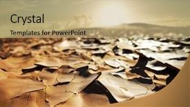  Presentation with earth land - Slides featuring draining earth - drought land background and a coral colored foreground