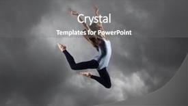  Presentation with ballerina - Audience pleasing PPT theme consisting of drama dance art - dramatic jump of young attractive backdrop and a gray colored foreground