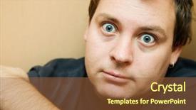  Presentation with drama - PPT theme enhanced with drama queen - young man with big eyes background and a red colored foreground