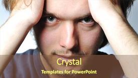  Presentation with drama - Presentation theme with drama queen - young man background and a tawny brown colored foreground