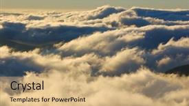  Presentation with sunrise - Slide deck consisting of drama wallpaper - clouds in mountains at sunrise background and a  colored foreground