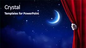  Presentation with red curtain - Slide set consisting of drama wallpaper - human hand in white glove background and a navy blue colored foreground