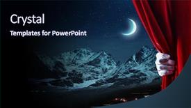  Presentation with red curtain - Slide deck having drama wallpaper - human hand in white glove background and a  colored foreground