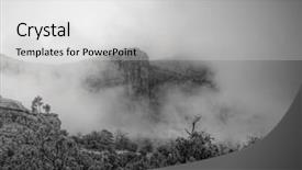  Presentation with arizona - Slides with dramatic black and white image of red rocks in arizona in rainy weather background and a light gray colored foreground