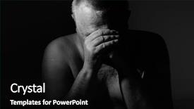  Presentation with black hands - Slide deck consisting of dramatic black white portrait background and a black colored foreground