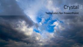  Presentation with stormy sky and dark clouds - Beautiful slide set featuring dramatic clouds of stormy sky backdrop and a teal colored foreground