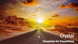  Presentation with forward - Theme having dramatic clouds on sunset background and a tawny brown colored foreground