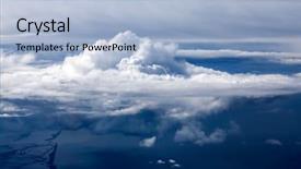  Presentation with pair eyes looking down - Presentation design having dramatic clouds to planet earth background and a light blue colored foreground