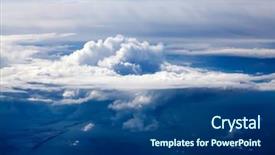  Presentation with sun breaking through clouds - Presentation featuring dramatic clouds to planet earth background and a ocean colored foreground