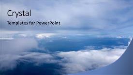  Presentation with pair eyes looking down - Presentation theme consisting of dramatic clouds to planet earth background and a light blue colored foreground