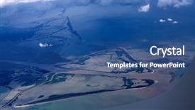  Presentation with pair eyes looking down - Beautiful presentation theme featuring dramatic clouds to planet earth backdrop and a ocean colored foreground