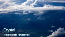  Presentation with sun breaking through clouds - Presentation with dramatic clouds to planet earth background and a navy blue colored foreground