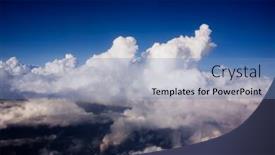  Presentation with sky - Presentation theme having dramatic-cloudscape-from-the-sky background and a teal colored foreground