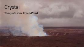  Presentation with volcano - Presentation theme enhanced with dramatic cloudy image background and a light gray colored foreground