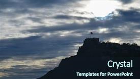  Presentation with castle - Cool new slide deck with dramatic cloudy sky - ankara turk backdrop and a wine colored foreground