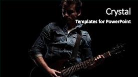  Presentation with electric guitar - Cool new PPT layouts with dramatic electric guitar player standing backdrop and a black colored foreground