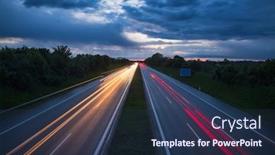  Presentation with night sky - Colorful theme enhanced with dramatic-evening-sky-over-highway backdrop and a ocean colored foreground