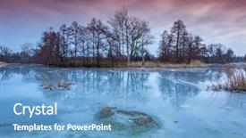  Presentation with river forest village school - Slide deck consisting of dramatic eveniong scene on frozen background and a  colored foreground