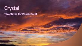  Presentation with fiery - Amazing presentation theme having dramatic fiery orange sunset backdrop and a wine colored foreground