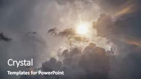  Presentation with sun rays on blue sky - Amazing presentation theme having dramatic grey sky with sun backdrop and a dark gray colored foreground
