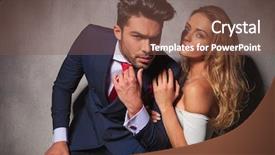  Presentation with elegant - Presentation theme featuring dramatic hot elegant couple sitting background and a violet colored foreground