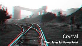  Presentation with industrial - Amazing PPT layouts having dramatic-industrial-landscape-with-railway backdrop and a dark gray colored foreground