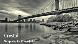  Presentation with long bridge - PPT theme with black white vintage - dramatic long exposure of new background and a gray colored foreground
